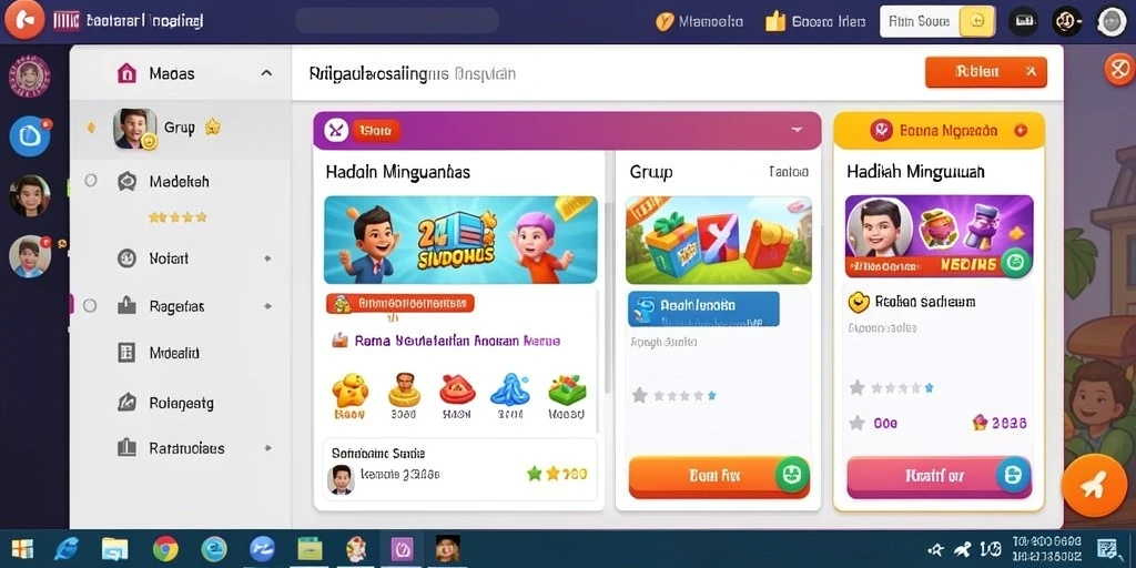 Sistem hadiah dan pencapaian yang memotivasi pemain.