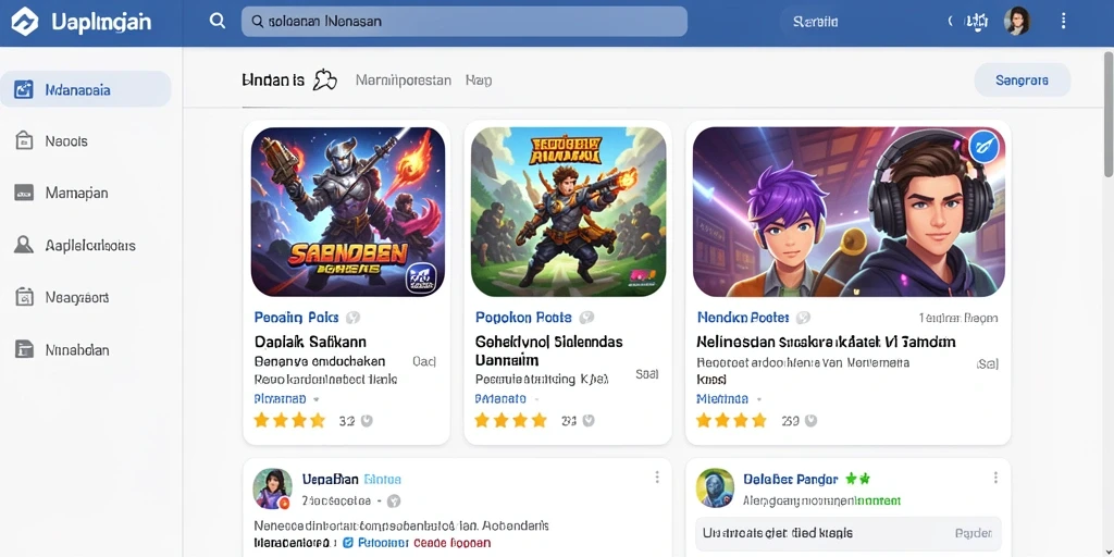 Tangkapan layar yang menampilkan fitur komunitas dalam game.